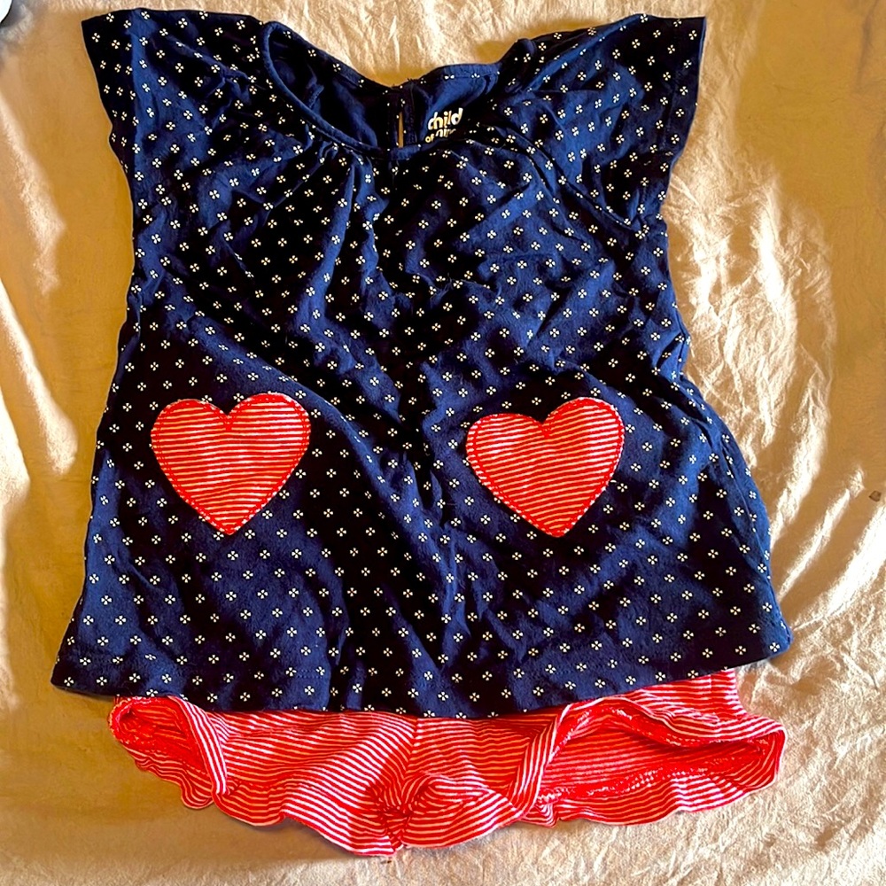 2 piece set red,white & blue
